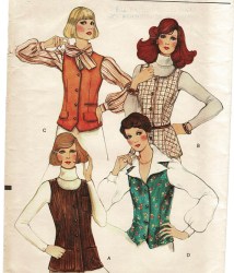 8968 VOGUE SLEEVELESS HIP VESTS POCKETS OR NOT PATTERN 8